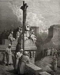 Gerard van Avesnes blootgesteld op de muren van Arsuf, illustratie uit 